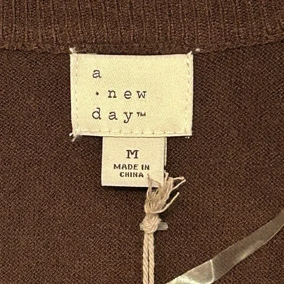 A New Day Women's Open Front Duster Long Cardigan Brown Size Medium New Sweater - Picture 5 of 12